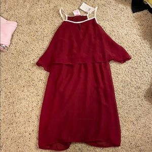Maroon and white dress new with tags never worn